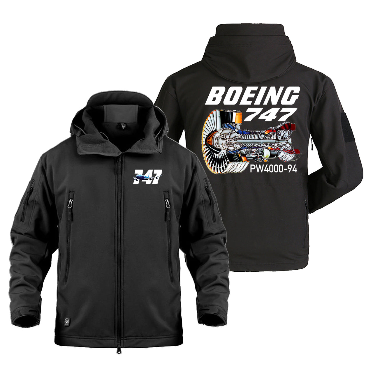 Boeing 747 & PW4000-94 Engine Designed Military Jackets (Customizable)