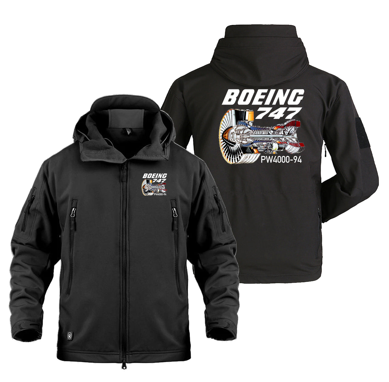 Boeing 747 & PW4000-94 Engine Designed Military Jackets (Customizable)