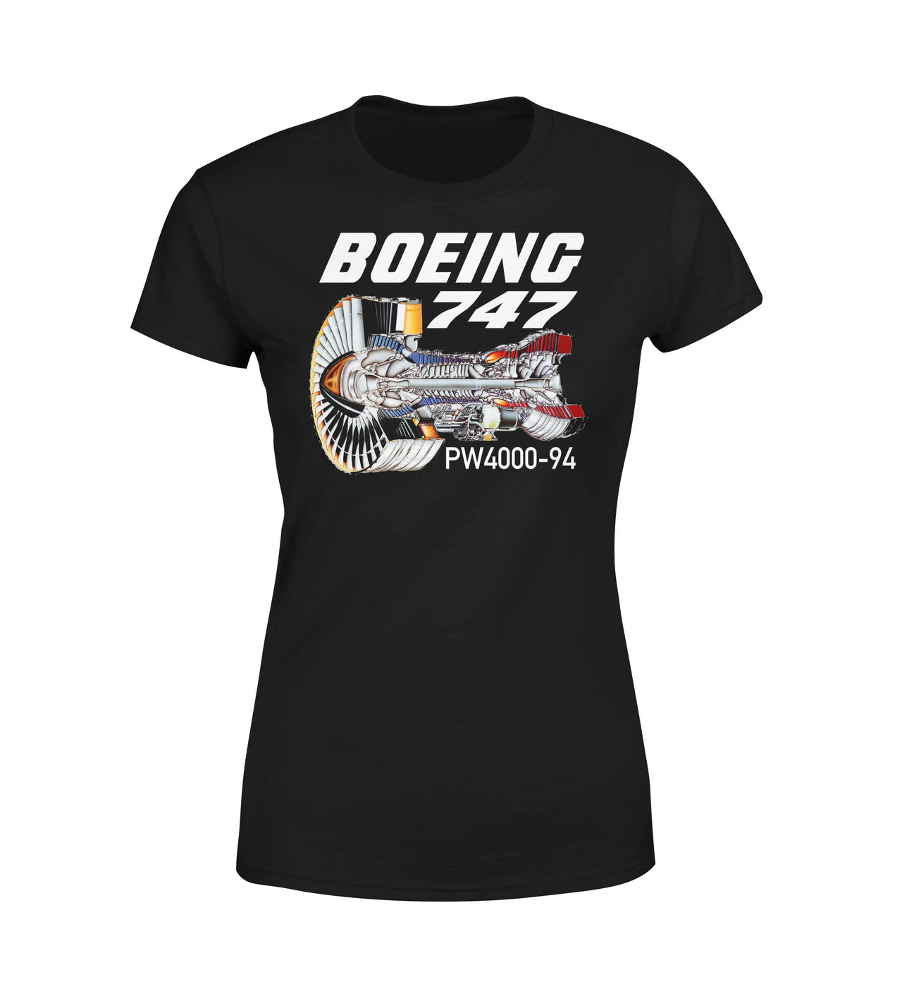 Boeing 747 & PW4000-94 Engine Designed Women T-Shirts