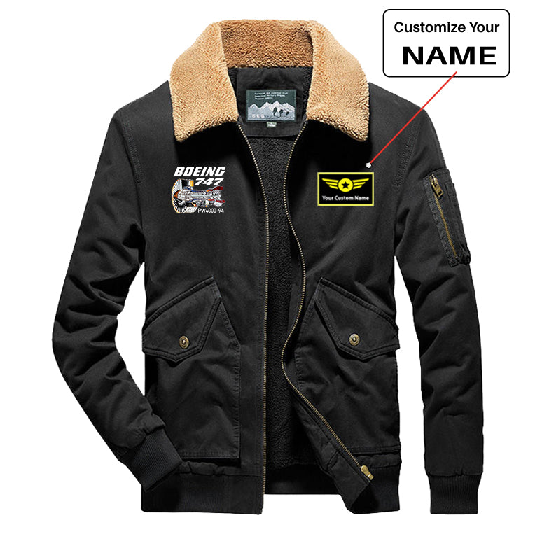 Boeing 747 & PW4000-94 Engine Designed Thick Bomber Jackets