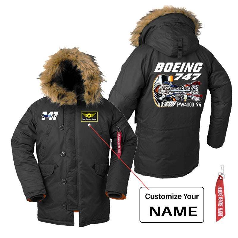 Boeing 747 & PW4000-94 Engine Designed Parka Bomber Jackets