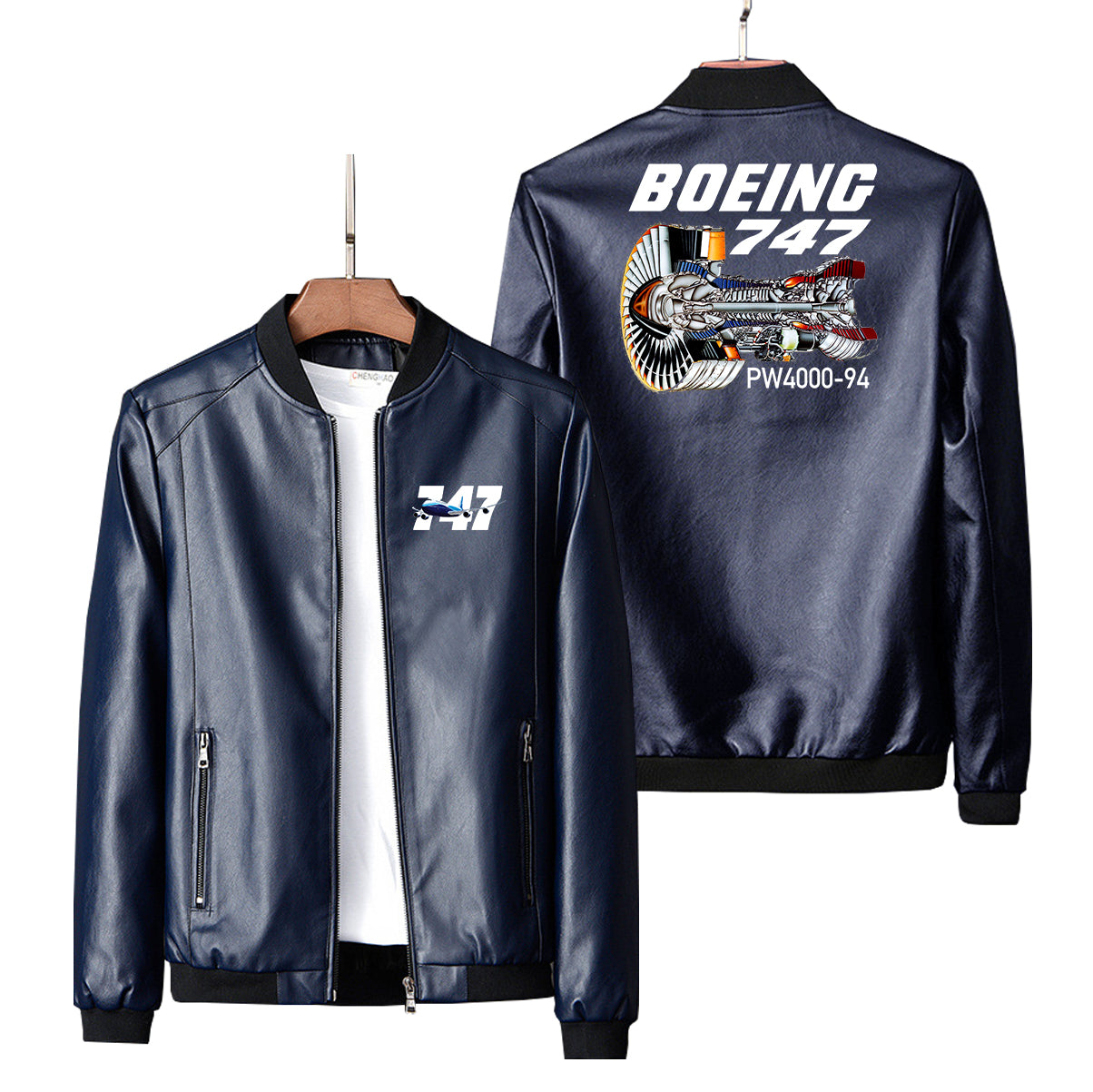 Boeing 747 & PW4000-94 Engine Designed PU Leather Jackets