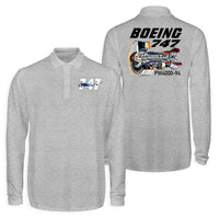 Thumbnail for Boeing 747 & PW4000-94 Engine Designed Long Sleeve Polo T-Shirts (Double-Side)