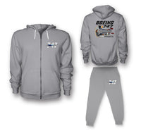 Thumbnail for Boeing 747 & PW4000-94 Engine Designed Zipped Hoodies & Sweatpants Set