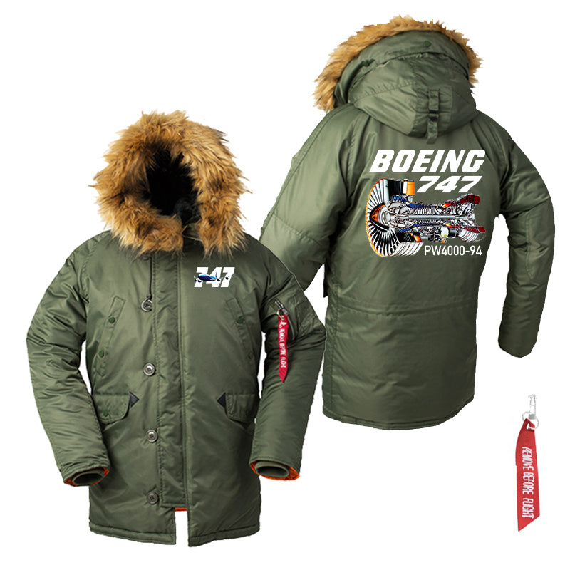 Boeing 747 & PW4000-94 Engine Designed Parka Bomber Jackets