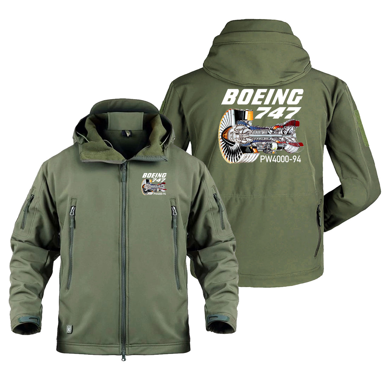 Boeing 747 & PW4000-94 Engine Designed Military Jackets (Customizable)