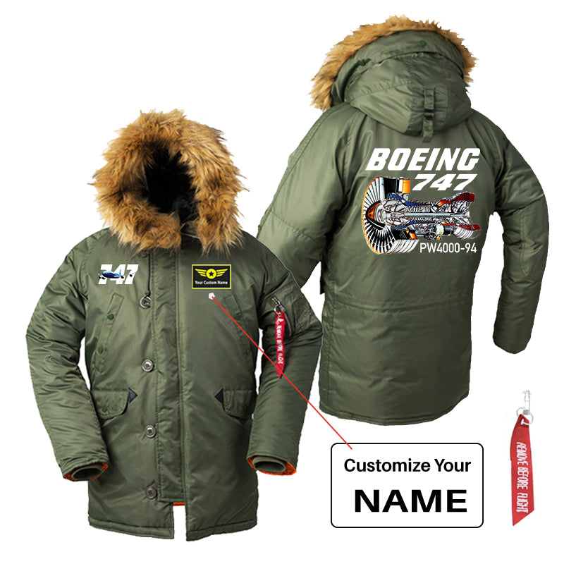 Boeing 747 & PW4000-94 Engine Designed Parka Bomber Jackets