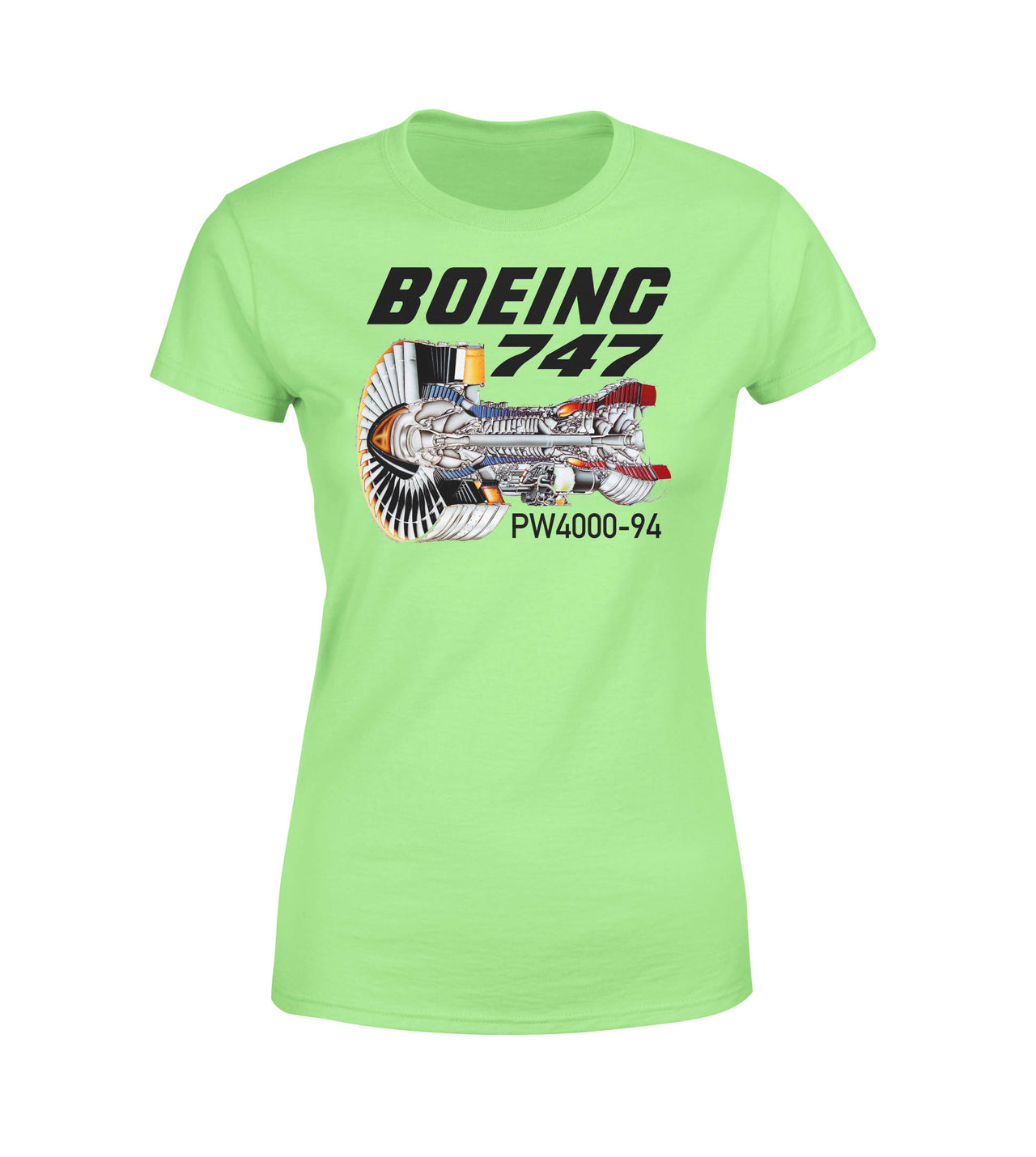 Boeing 747 & PW4000-94 Engine Designed Women T-Shirts