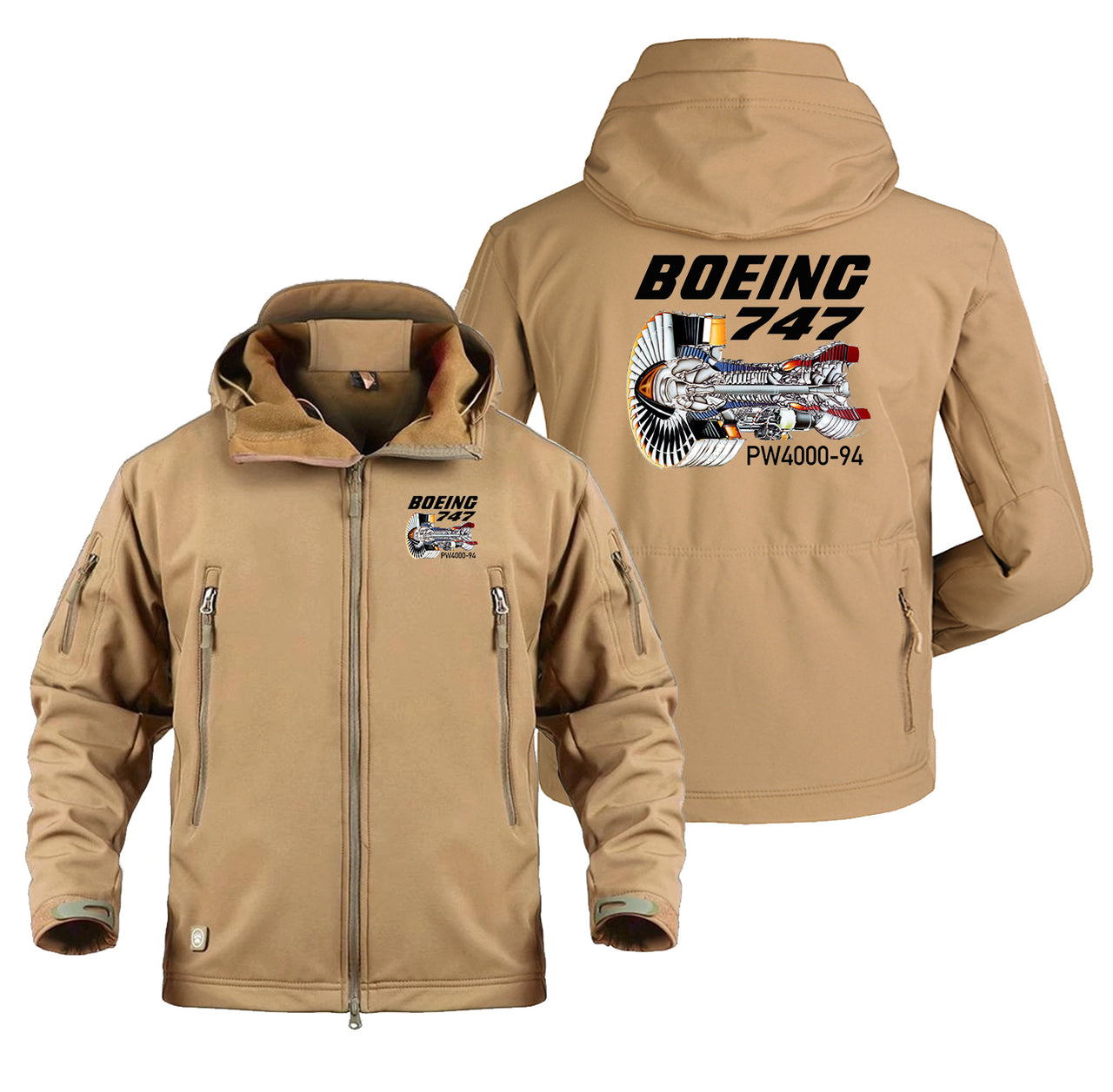 Boeing 747 & PW4000-94 Engine Designed Military Jackets (Customizable)