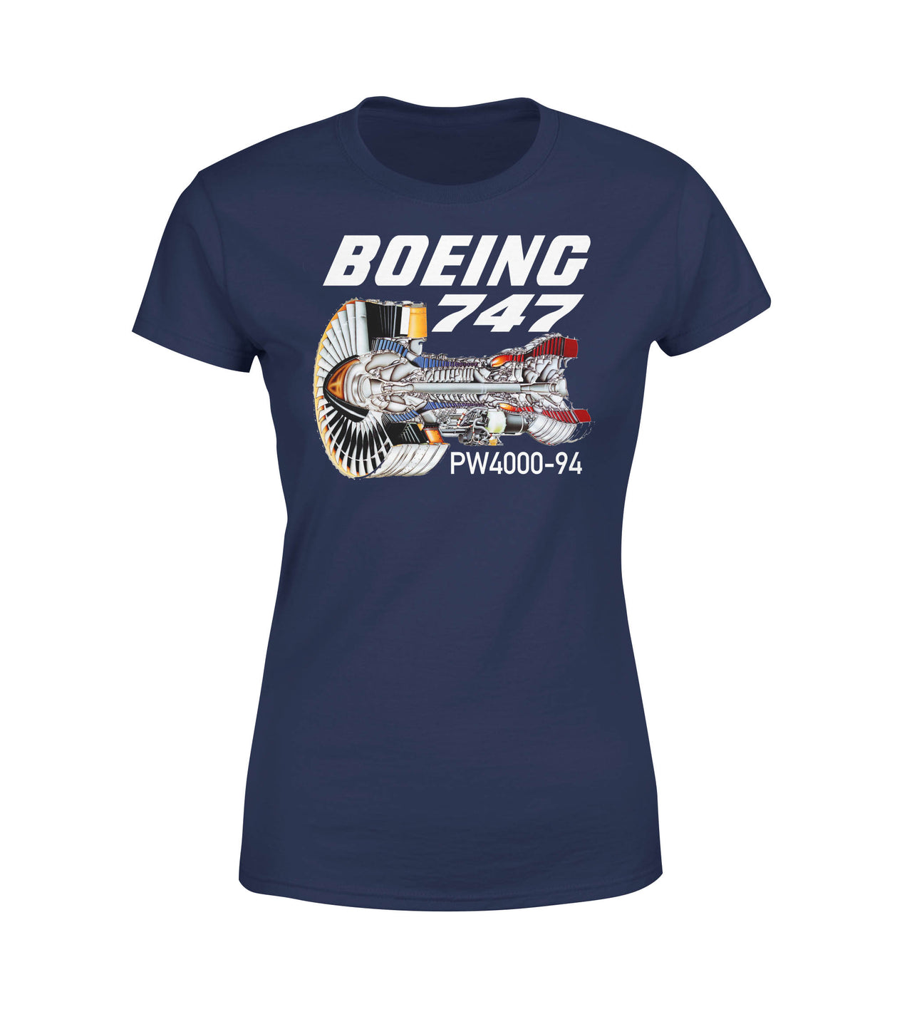 Boeing 747 & PW4000-94 Engine Designed Women T-Shirts