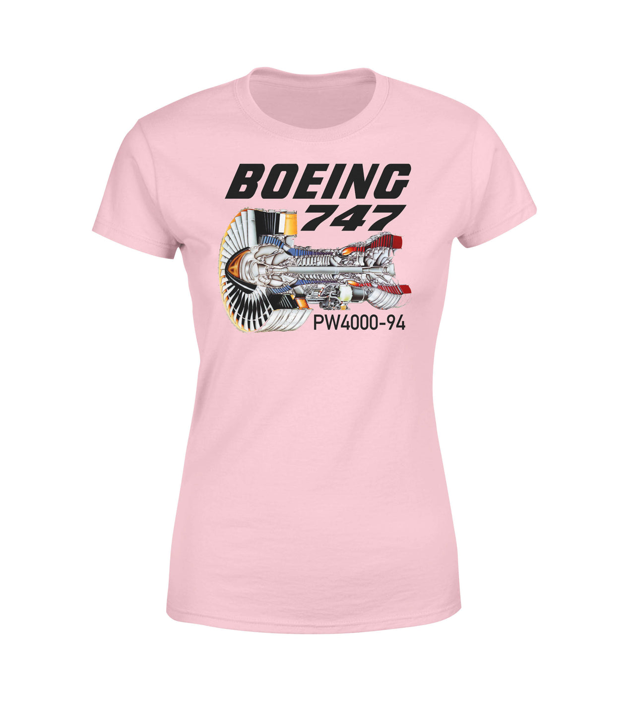 Boeing 747 & PW4000-94 Engine Designed Women T-Shirts