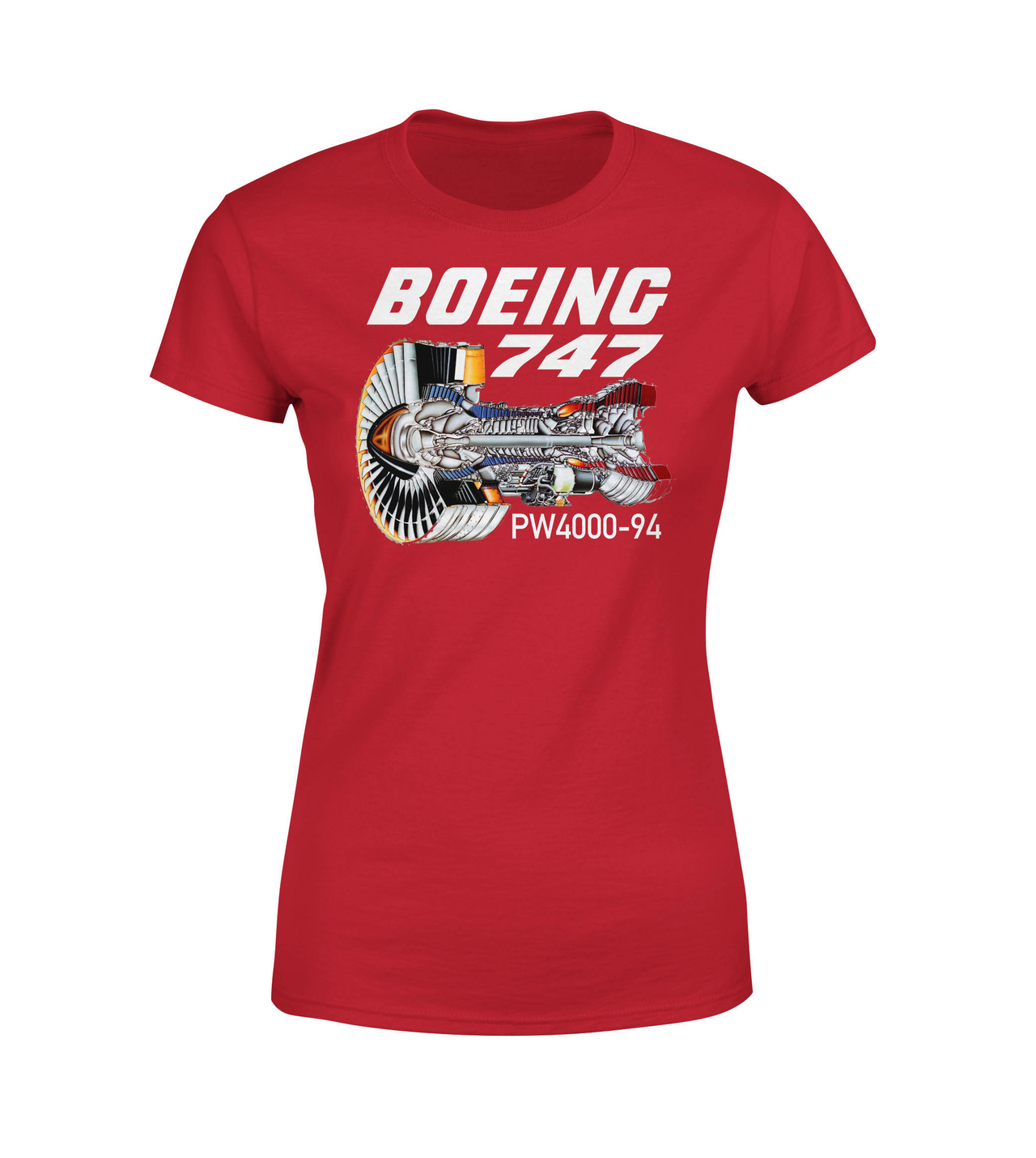 Boeing 747 & PW4000-94 Engine Designed Women T-Shirts