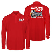 Thumbnail for Boeing 747 & PW4000-94 Engine Designed Long Sleeve Polo T-Shirts (Double-Side)