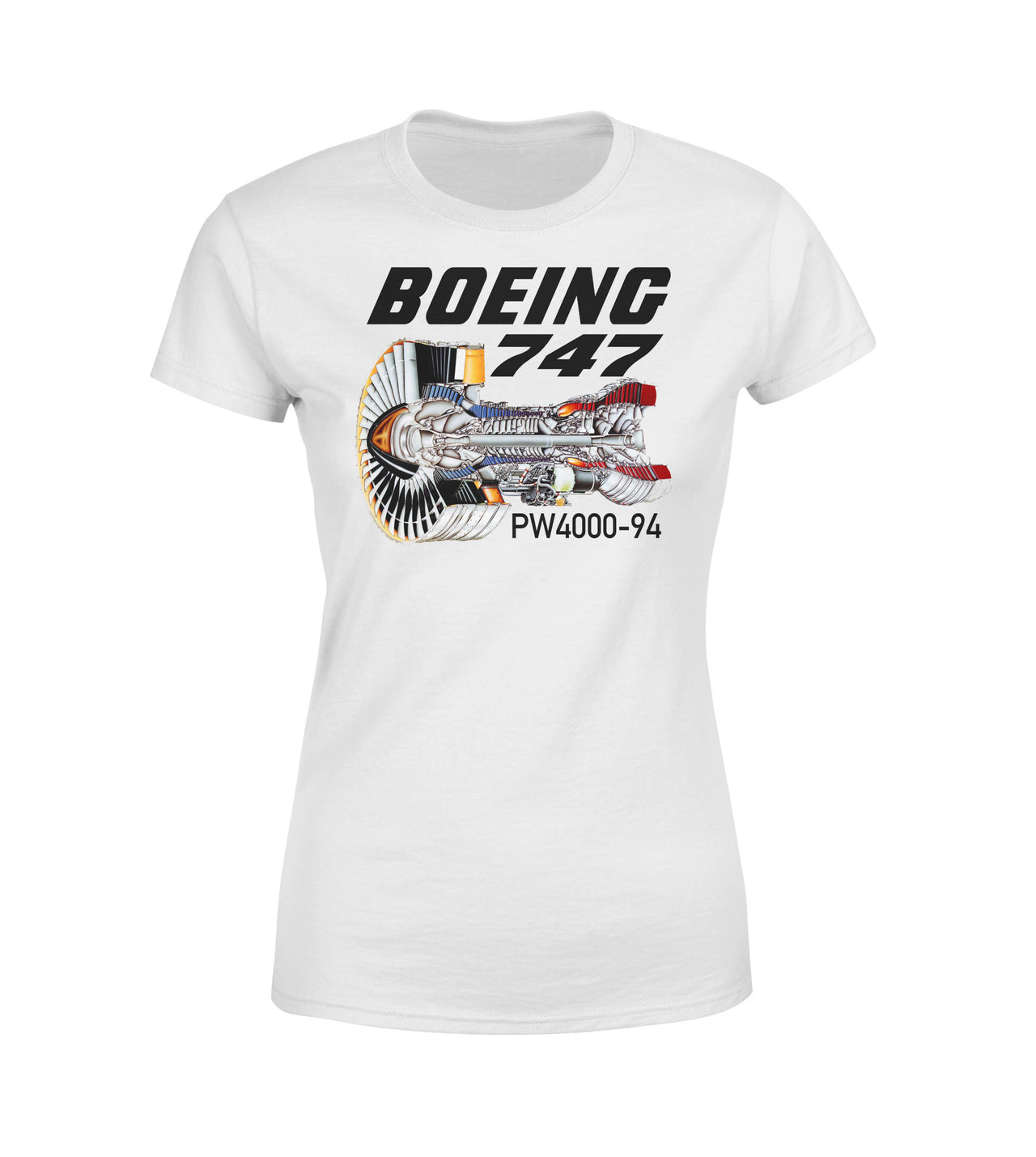 Boeing 747 & PW4000-94 Engine Designed Women T-Shirts