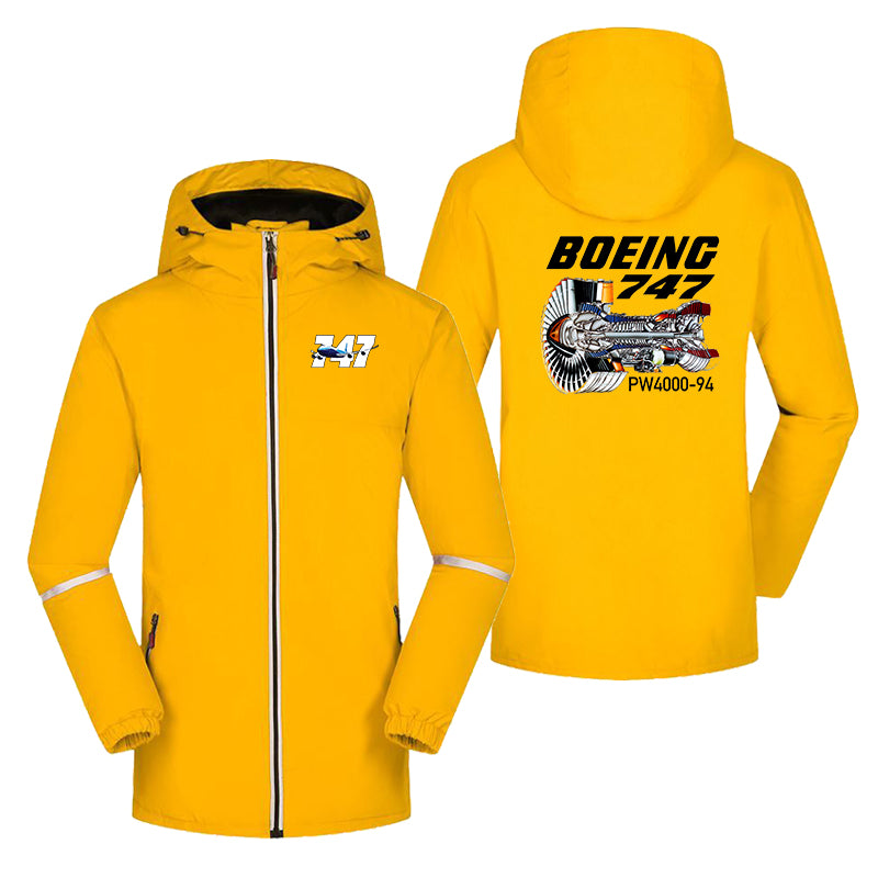 Boeing 747 & PW4000-94 Engine Designed Rain Coats & Jackets