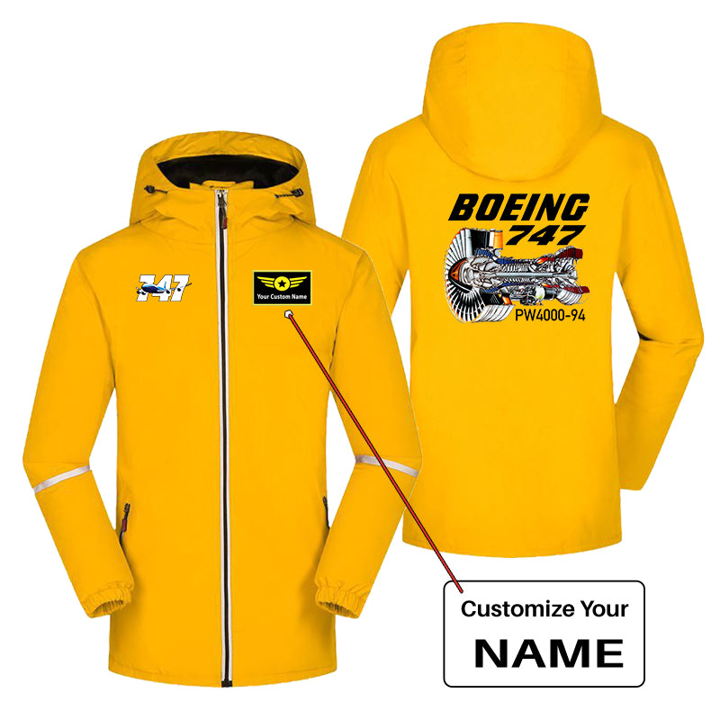 Boeing 747 & PW4000-94 Engine Designed Rain Coats & Jackets