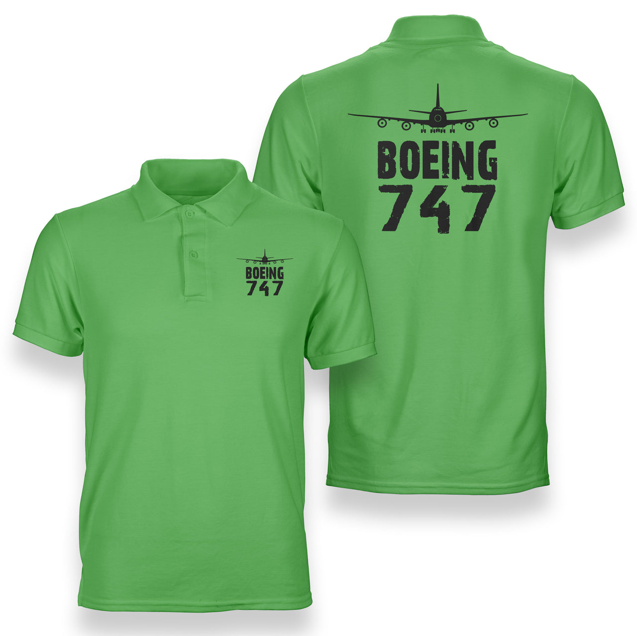 Boeing 747 & Plane Designed Double Side Polo T-Shirts