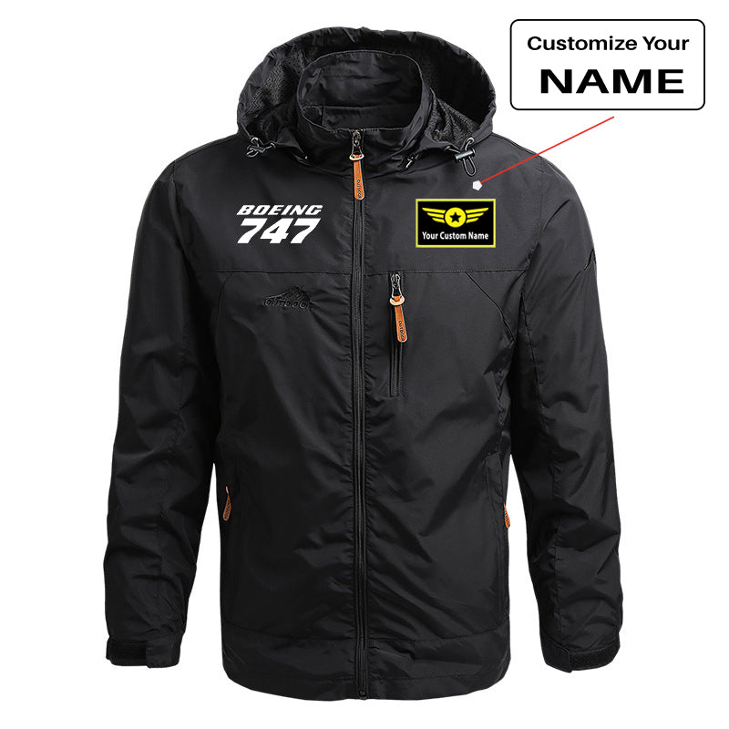 Boeing 747 & Text Designed Thin Stylish Jackets