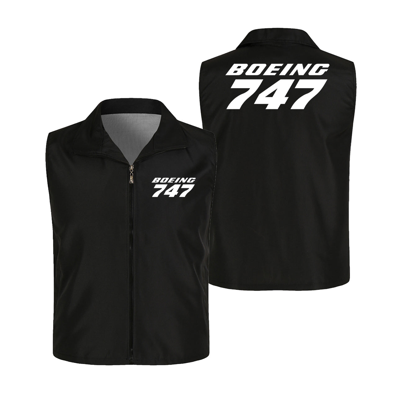 Boeing 747 & Text Designed Thin Style Vests