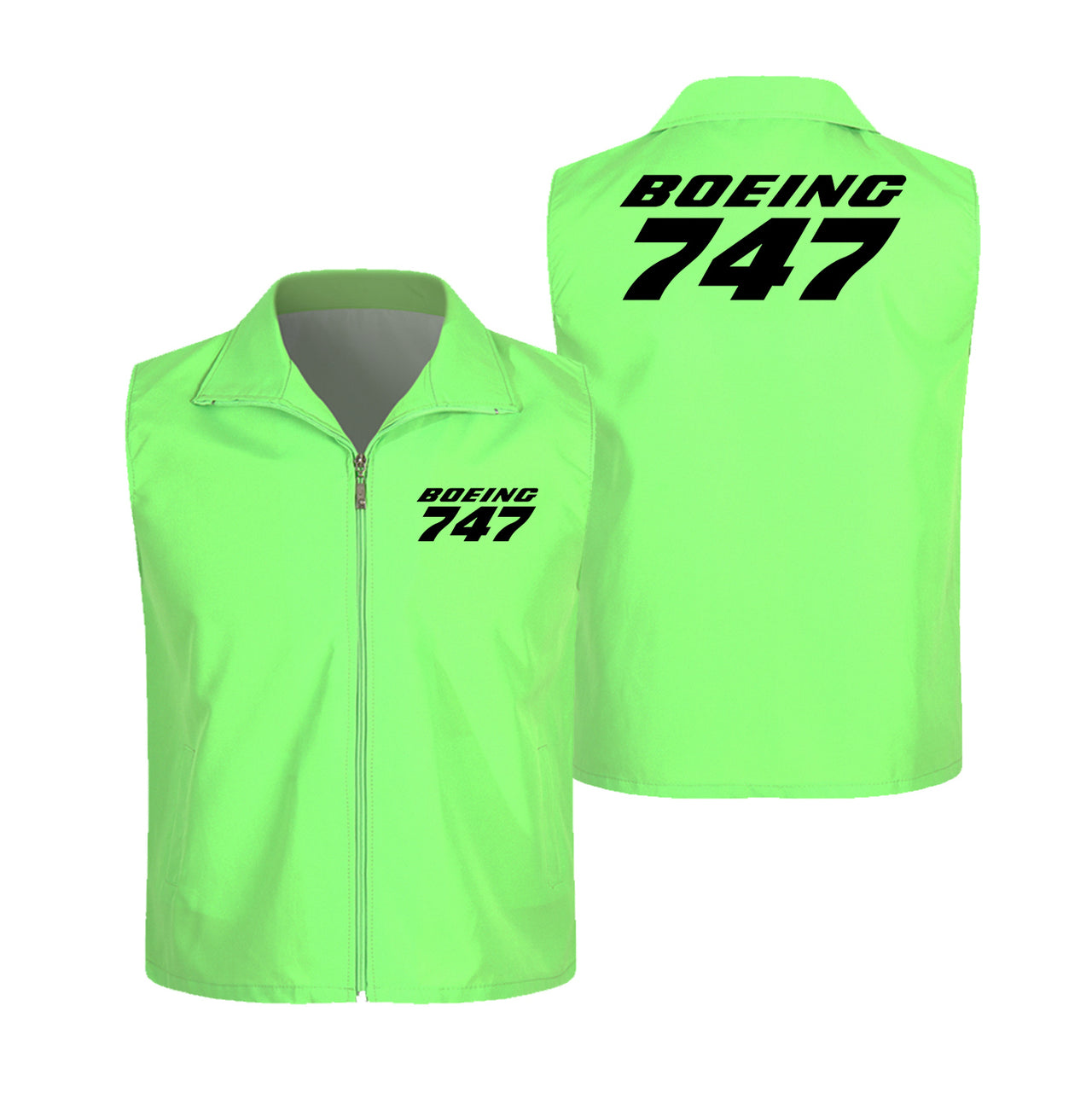 Boeing 747 & Text Designed Thin Style Vests