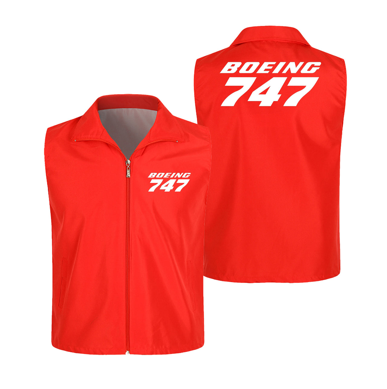 Boeing 747 & Text Designed Thin Style Vests