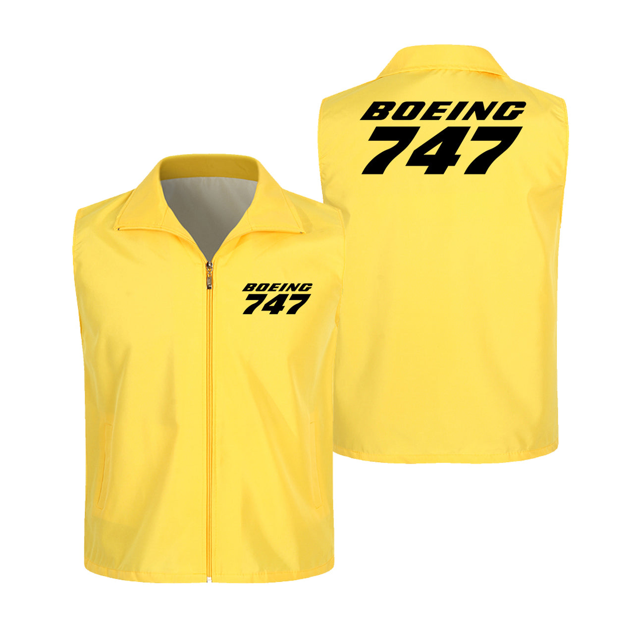 Boeing 747 & Text Designed Thin Style Vests