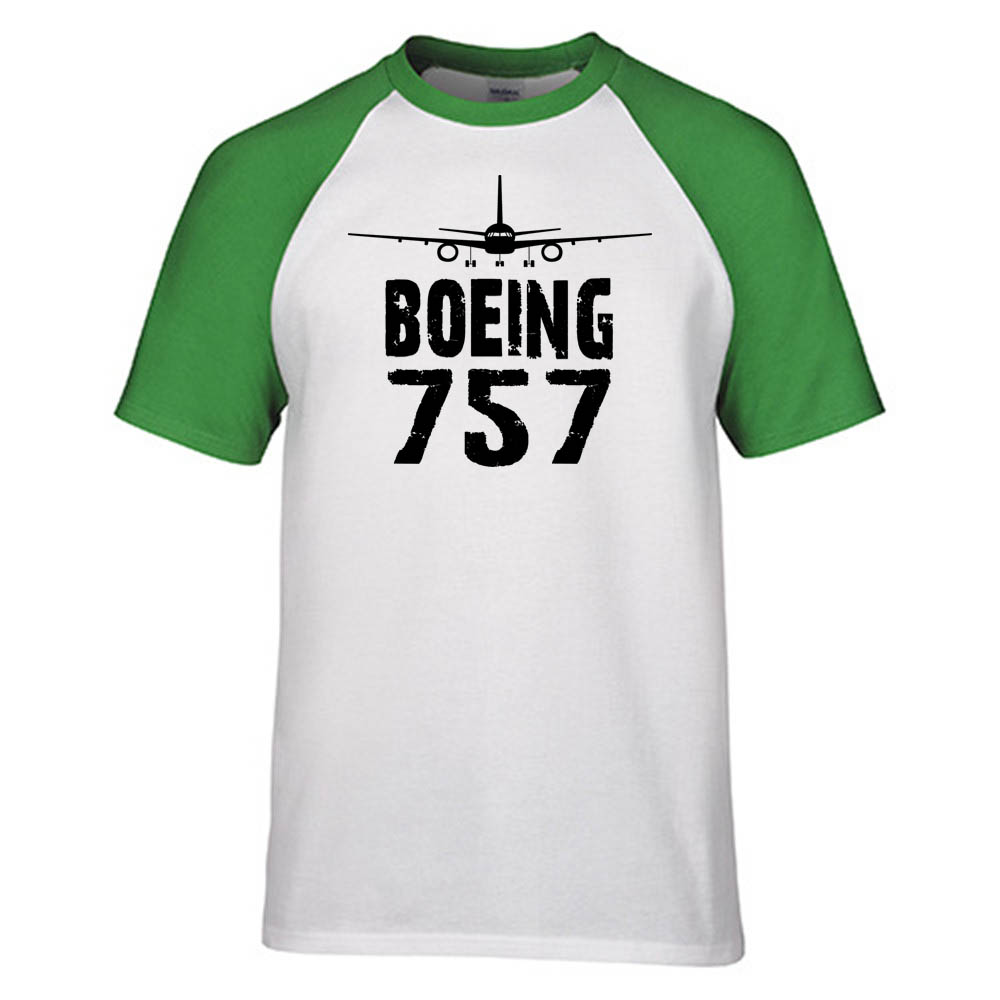 Boeing 757 & Plane Designed Raglan T-Shirts