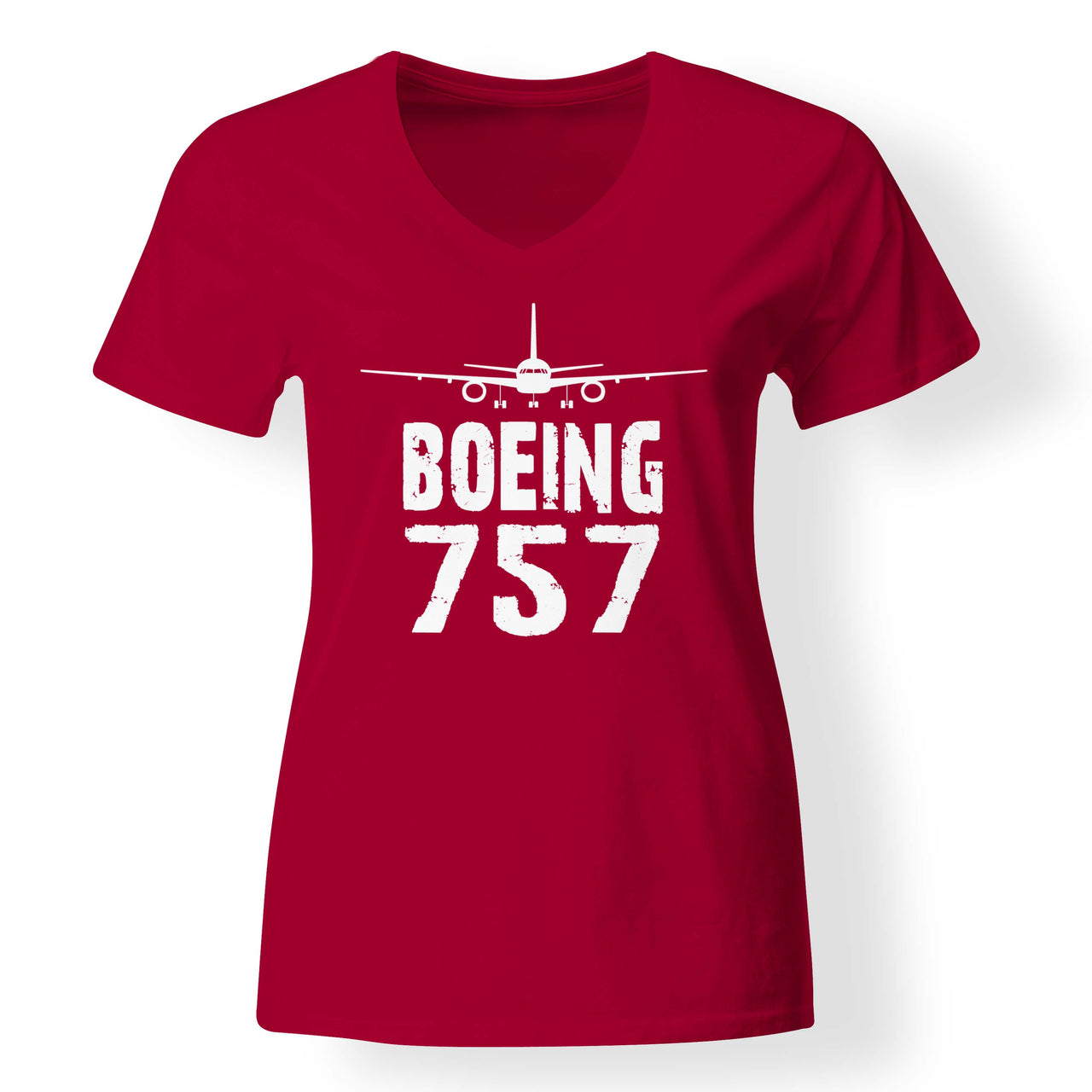 Boeing 757 & Plane Designed V-Neck T-Shirts