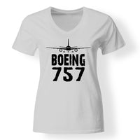 Thumbnail for Boeing 757 & Plane Designed V-Neck T-Shirts