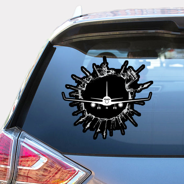 Boeing 767 Silhouette Designed Car Sticker – Aviation Shop