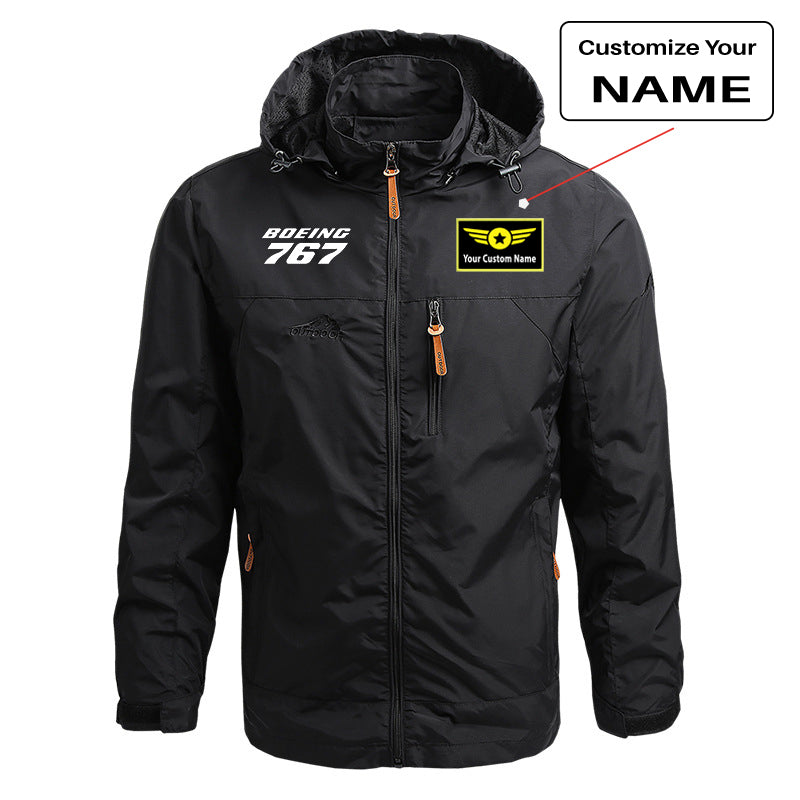 Boeing 767 & Text Designed Thin Stylish Jackets