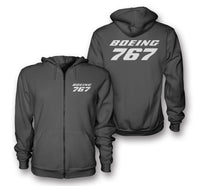 Thumbnail for Boeing 767 & Text Designed Zipped Hoodies