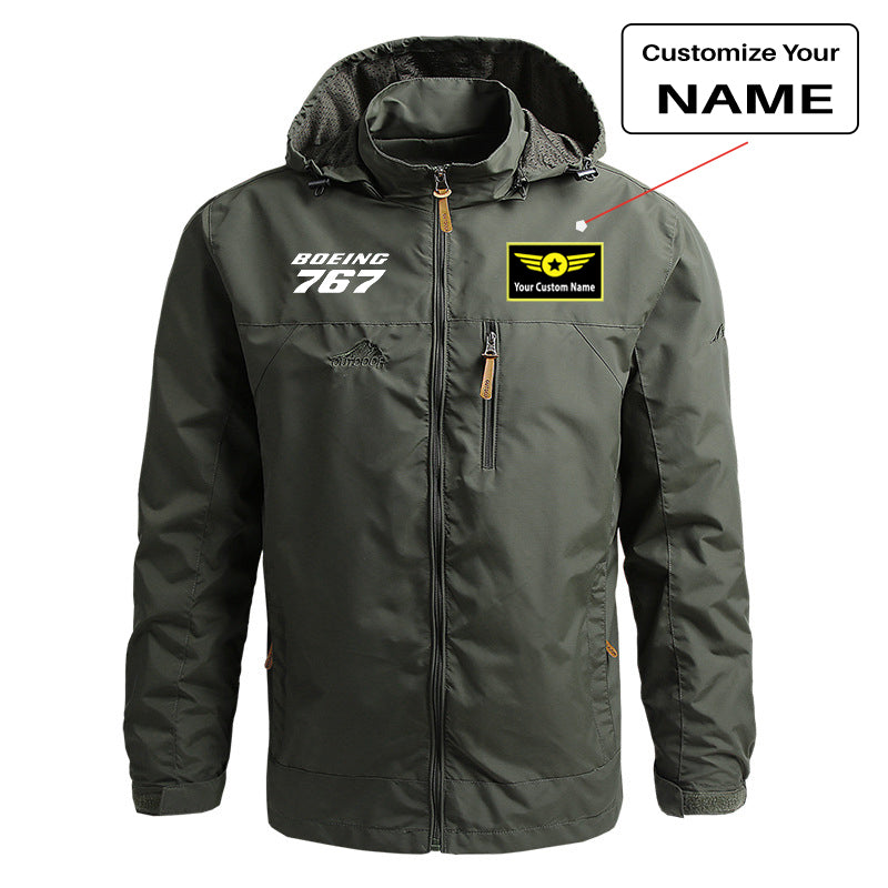 Boeing 767 & Text Designed Thin Stylish Jackets