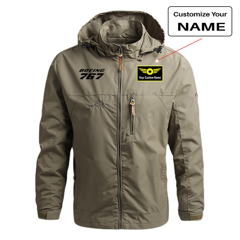 Boeing 767 & Text Designed Thin Stylish Jackets