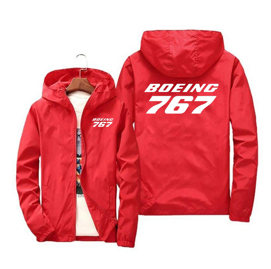 Boeing 767 & Text Designed Windbreaker Jackets