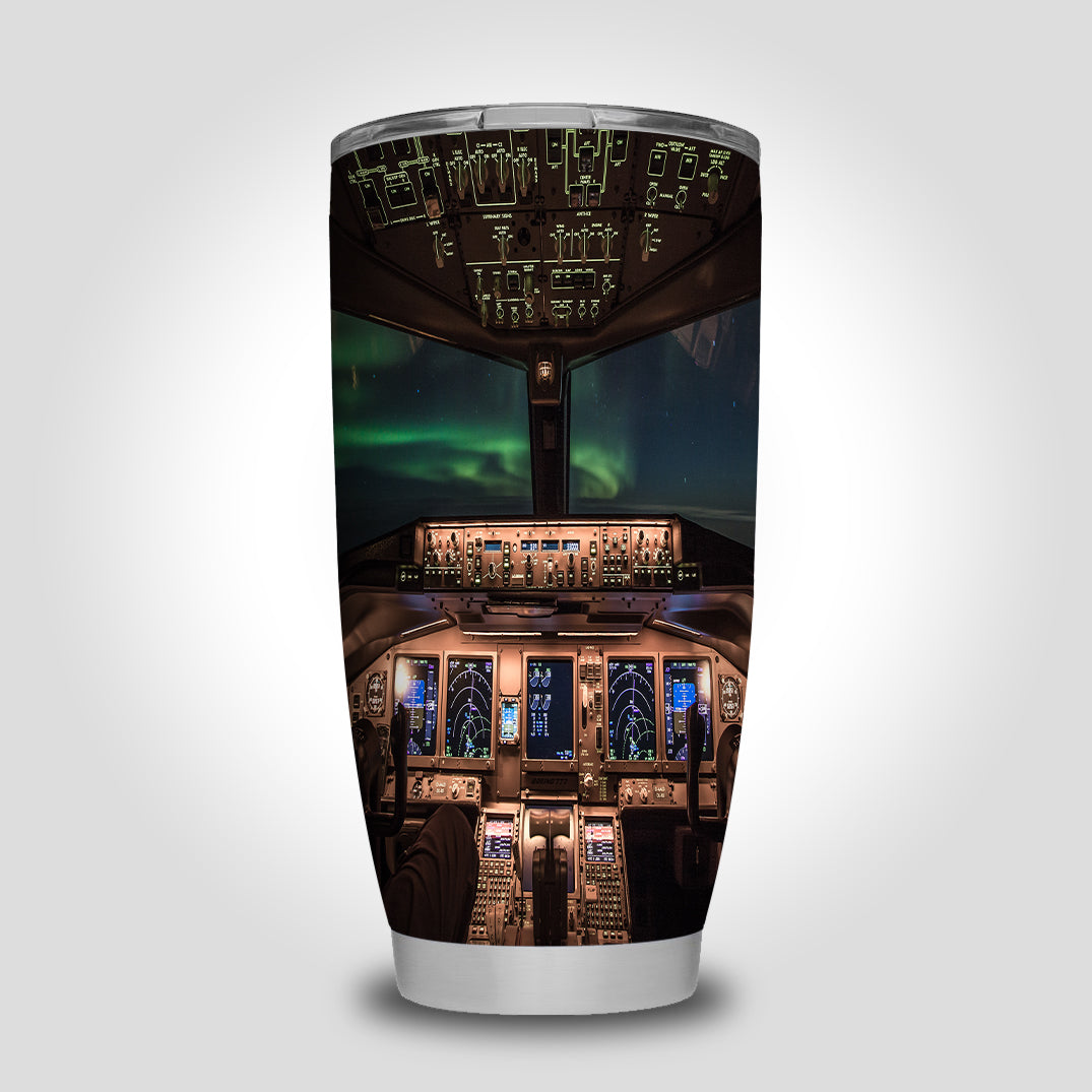 Boeing 777 Cockpit Designed Tumbler Travel Mugs