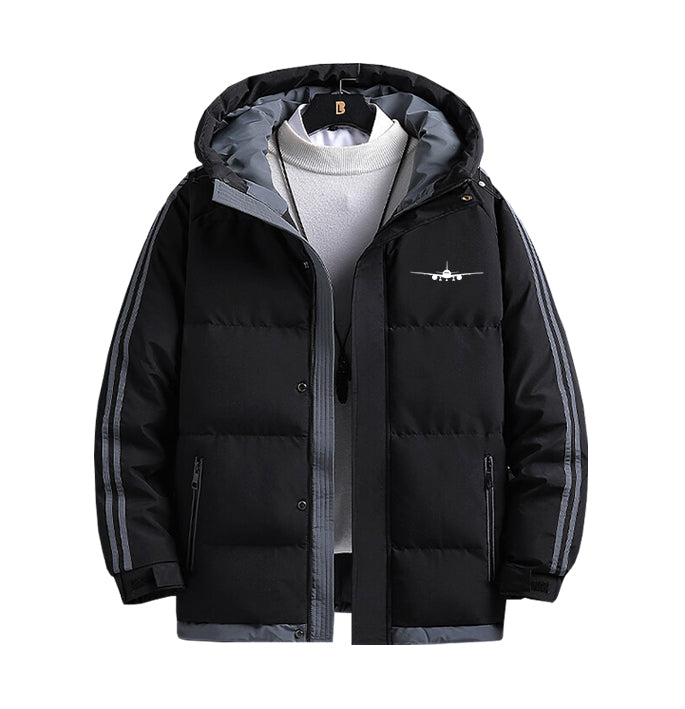 Boeing 777 Silhouette Designed Thick Fashion Jackets