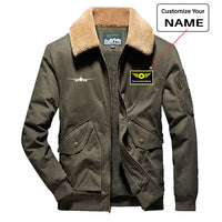 Thumbnail for Boeing 777 Silhouette Designed Thick Bomber Jackets