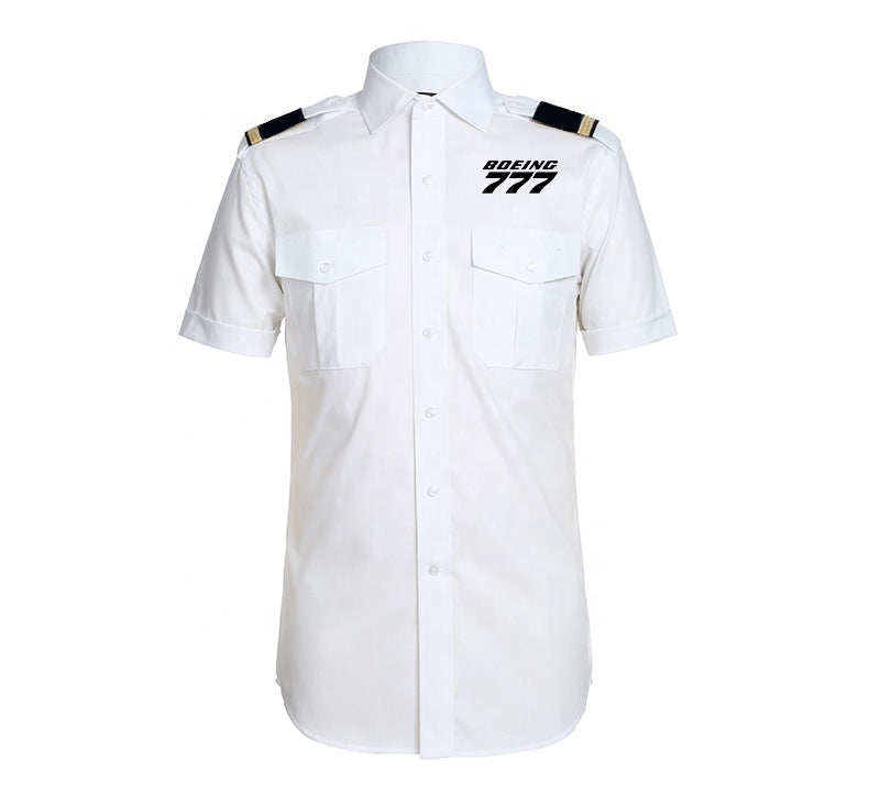 Boeing 777 & Text Designed Pilot Shirts