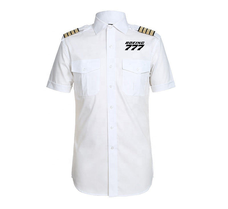 Boeing 777 & Text Designed Pilot Shirts