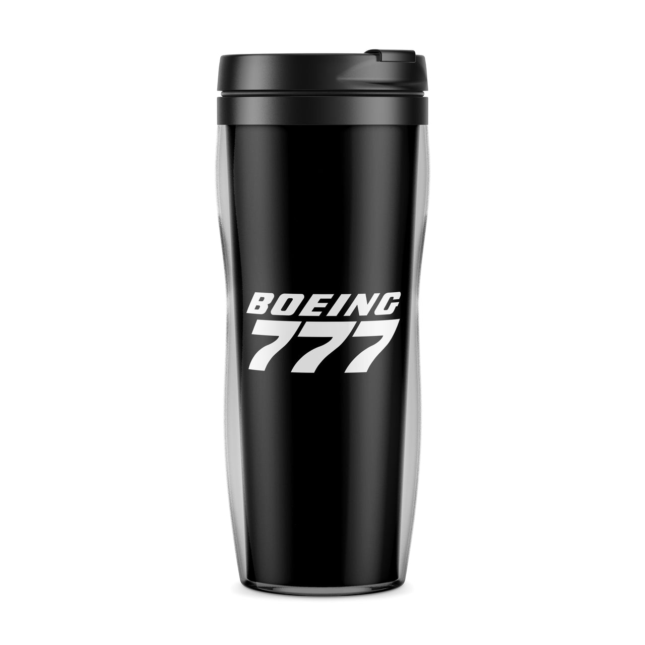 Boeing 777 & Text Designed Travel Mugs