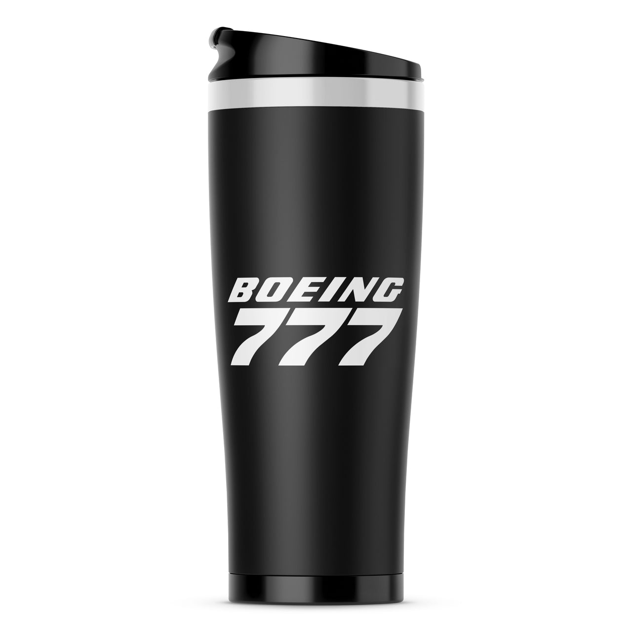 Boeing 777 & Text Designed Travel Mugs