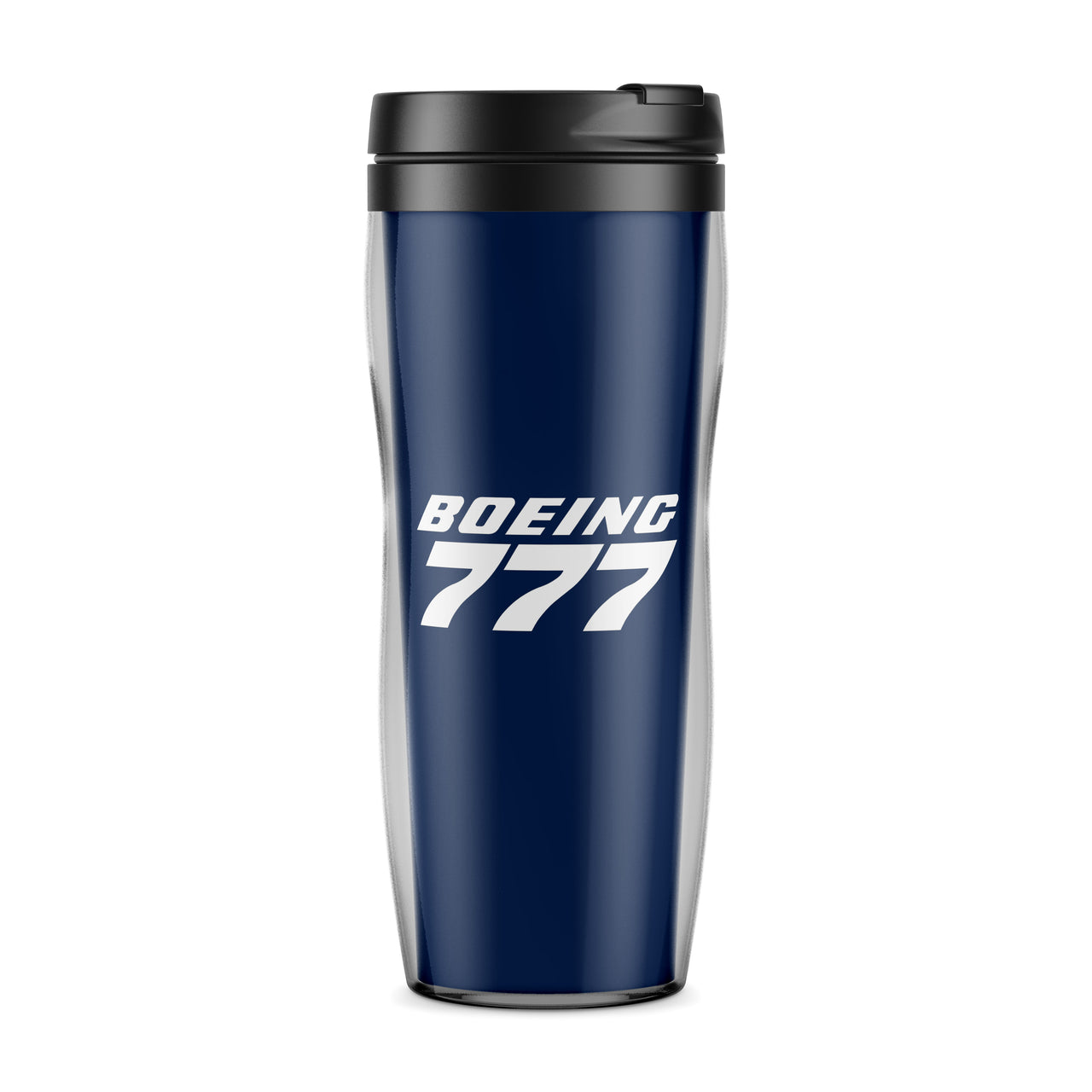 Boeing 777 & Text Designed Travel Mugs