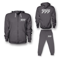 Thumbnail for Boeing 777 & Text Designed Zipped Hoodies & Sweatpants Set