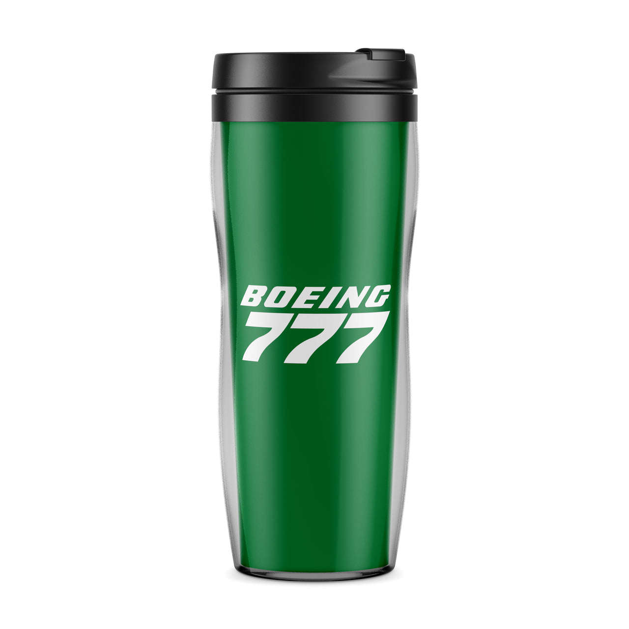 Boeing 777 & Text Designed Travel Mugs