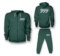 Thumbnail for Boeing 777 & Text Designed Zipped Hoodies & Sweatpants Set