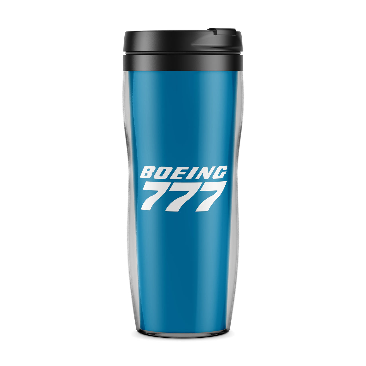 Boeing 777 & Text Designed Travel Mugs