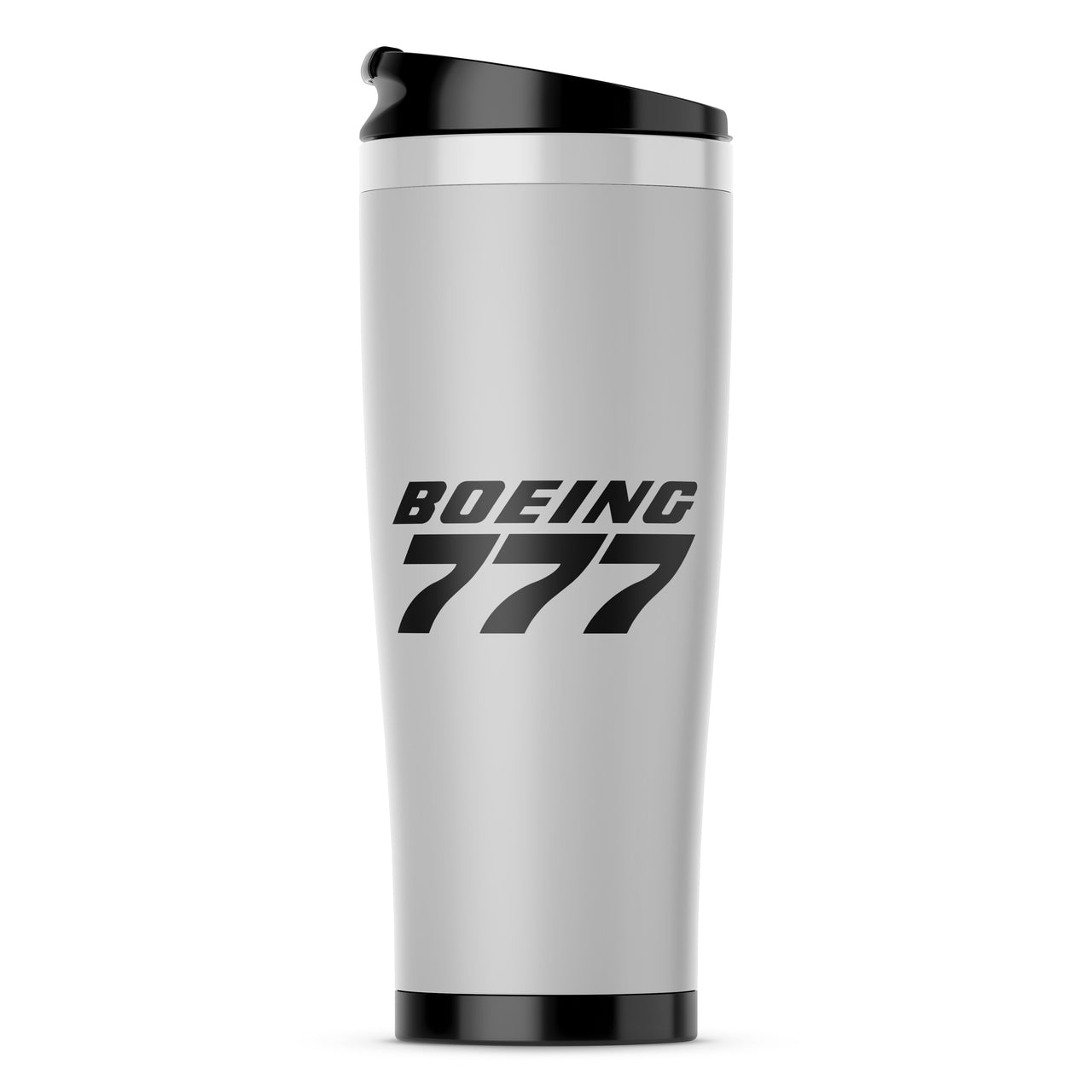 Boeing 777 & Text Designed Travel Mugs