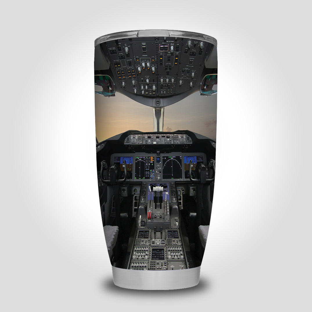 Boeing 787 Cockpit Designed Tumbler Travel Mugs