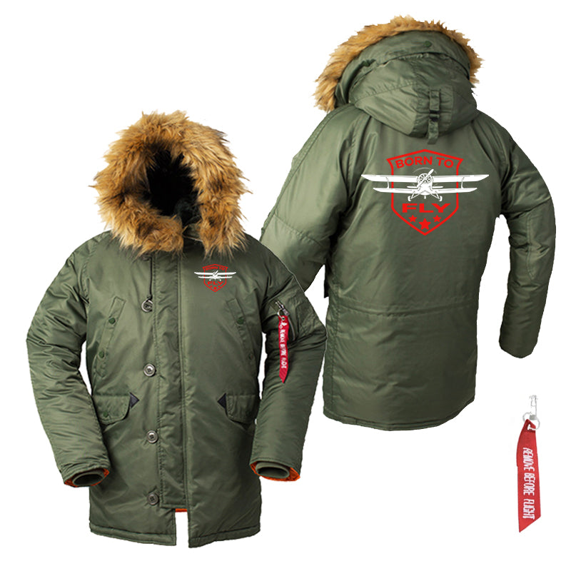 Born To Fly Designed Designed Parka Bomber Jackets